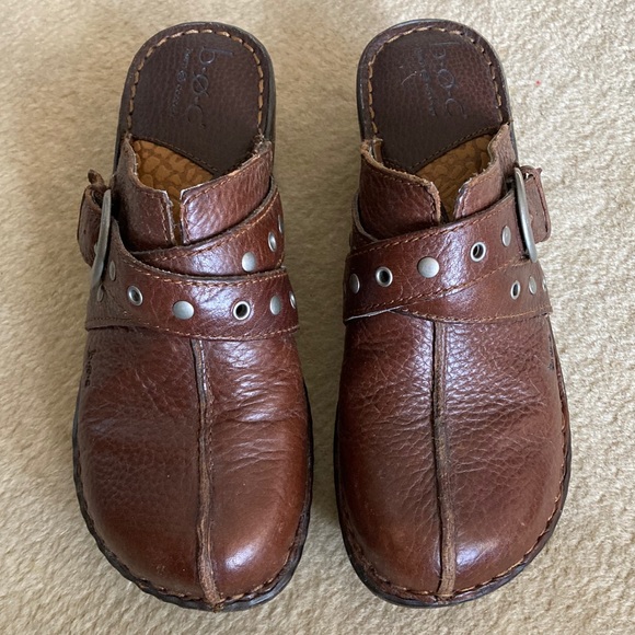 BOC Brown Leather Clogs - Picture 2 of 9
